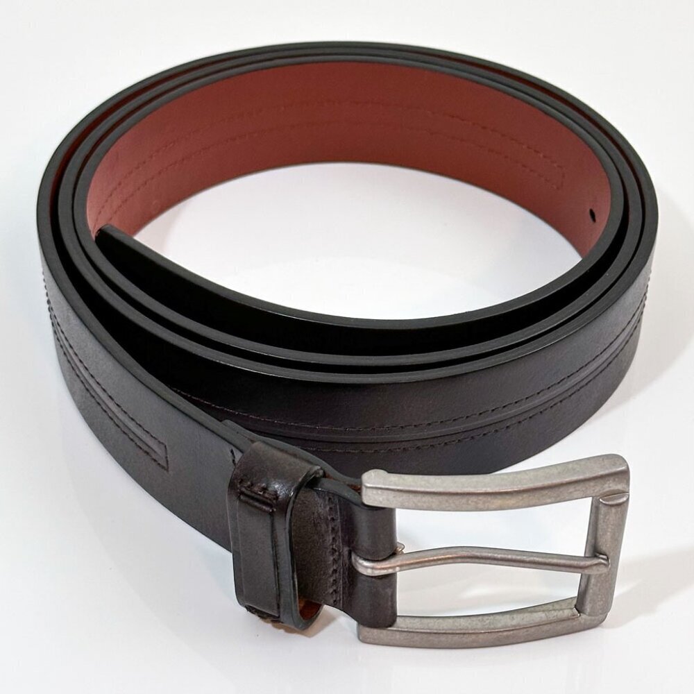 Classic Brown Leather Belt, 1.5 in Wide, 54-58 in Waist.